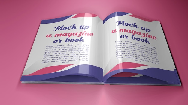Mock up a4 size magazine or book in different positions in addition to shade