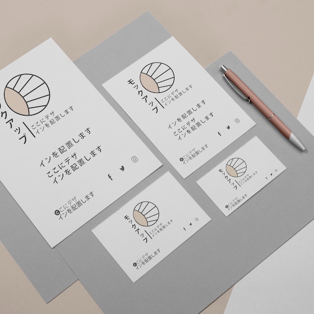 PSD mock-up for asian business company high view