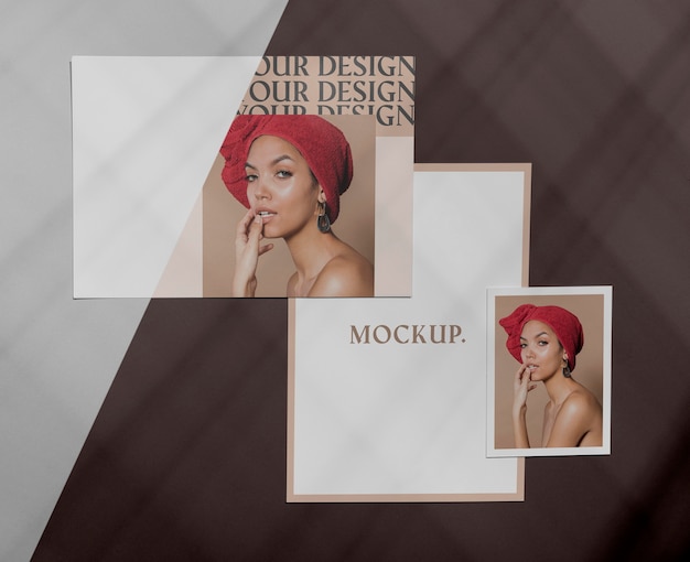 PSD mock up sovrapposizione ombra brochure