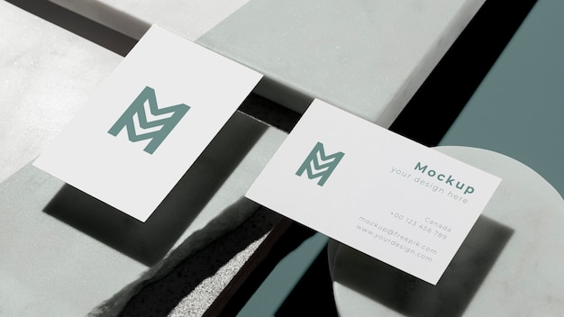 PSD mock-up business card arrangement