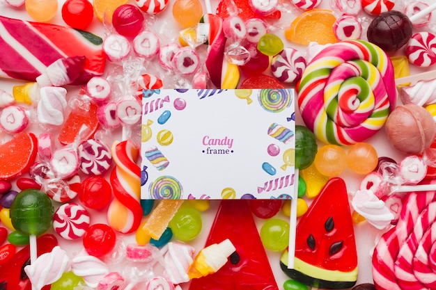 PSD mock-up candies frame