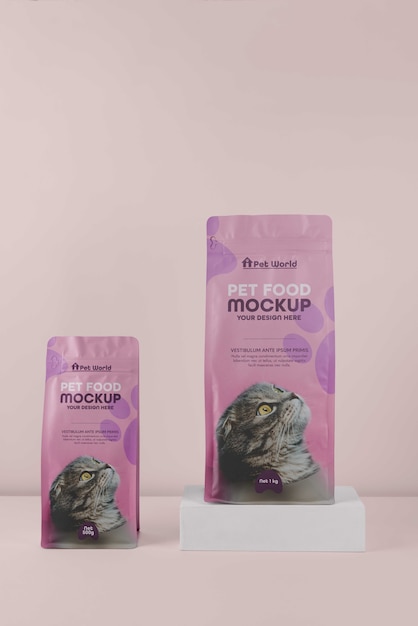 PSD mock-up of cat food bags