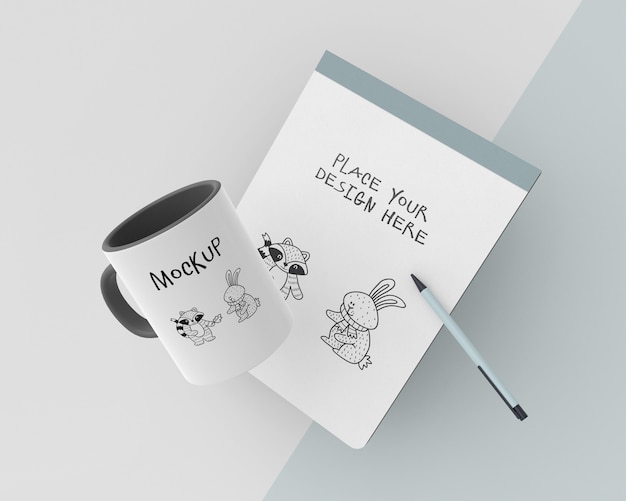 PSD mock-up of ceramic mug with custom design