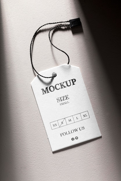 PSD mock-up clothing size label