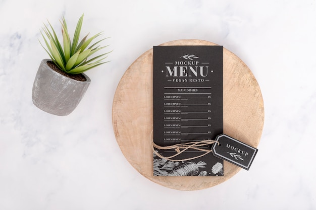 Mock-up concept van het voedselmenu