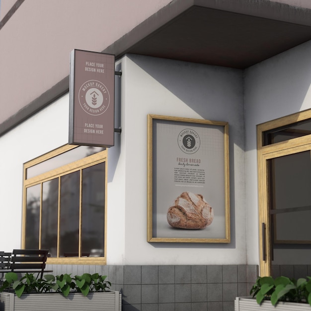 mock-up corner for shop outdoors