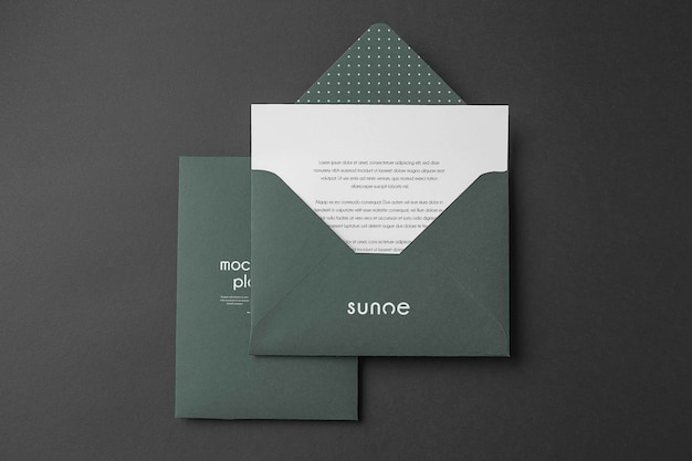 Mock-up for dark paper envelope