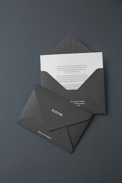 PSD mock-up for dark paper envelope