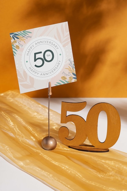 PSD mock-up design per 50 anni di invito a una festa di celebrazione del matrimonio