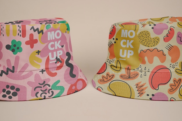 PSD mock-up design for bucket hat headwear