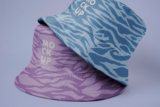 Design mock-up per copricapo con cappello a secchiello