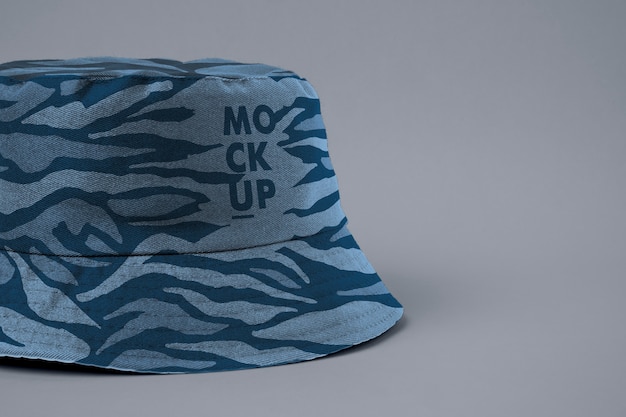 PSD design mock-up per copricapo con cappello a secchiello