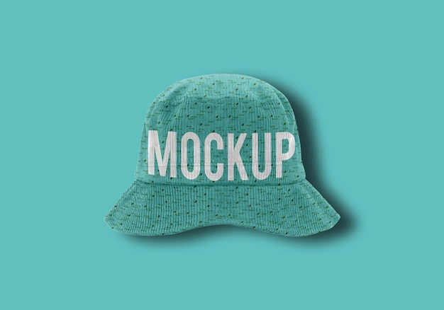 mock-up design for bucket hat headwear.