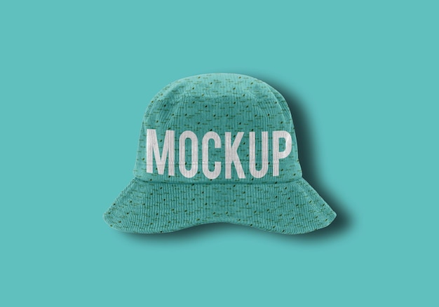 Design mock-up per copricapo da cappello a secchiello.