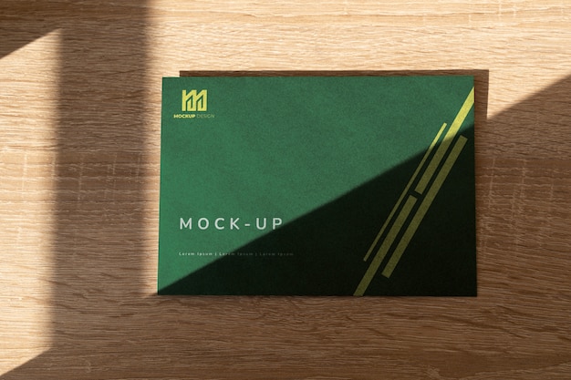 PSD mock-up design for dark paper envelope