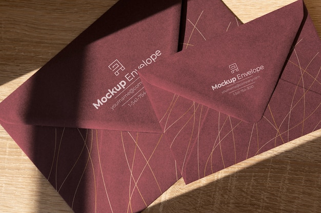 PSD mock-up design for dark paper envelope