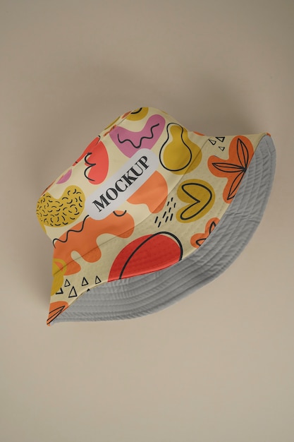 PSD バケットハット帽子のモックアップデザイン