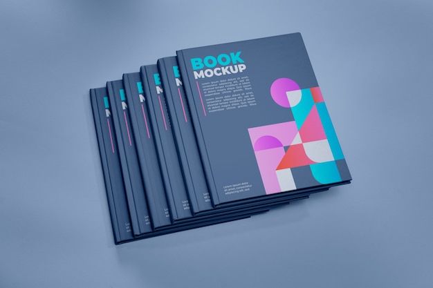 Mock-up design for piled books