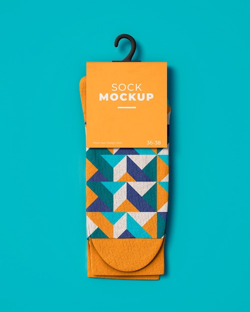 Mock-up design for sock with abstract pattern