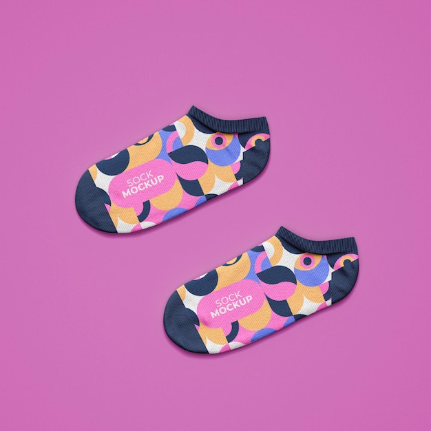 PSD mock-up design for socks with abstract pattern