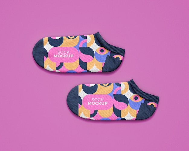 PSD mock-up design for socks with abstract pattern