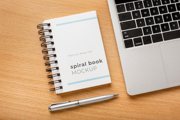Mock-up design for spiral notebook
