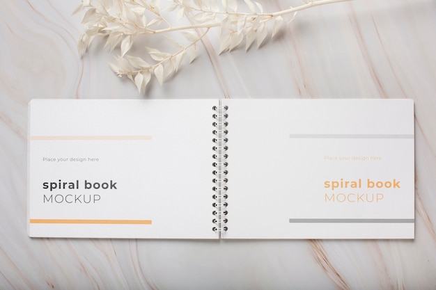 Mock-up design for spiral notebook