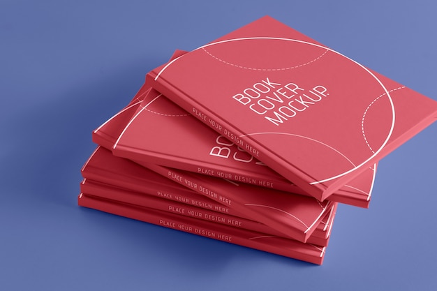 PSD mock-up design for stacked books