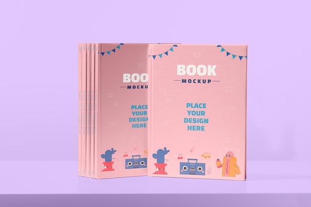 mock-up design for stacked books