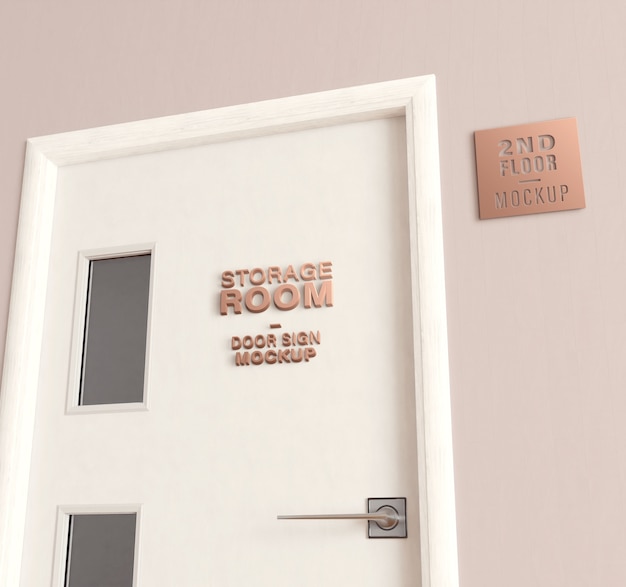 Design mock-up per porta in legno