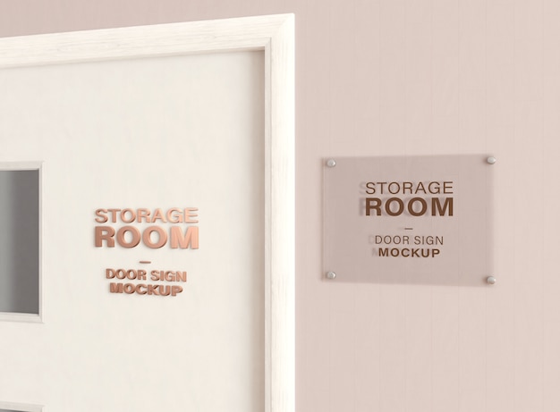 PSD mock-up design for wooden door