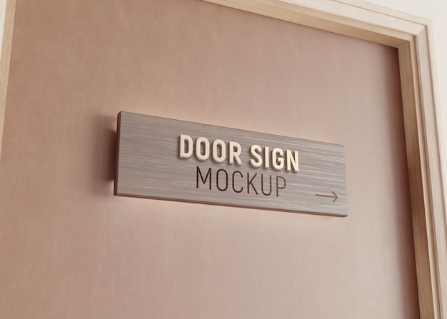 PSD design mock-up per porta in legno