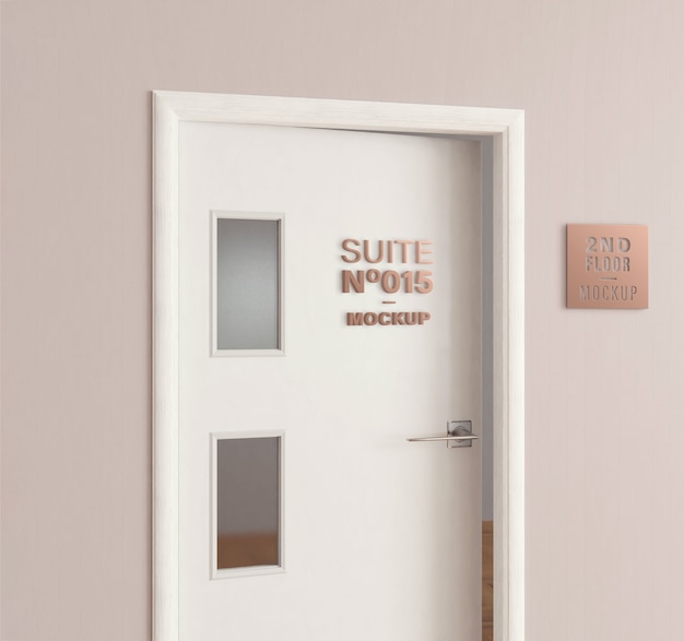 PSD design mock-up per porta in legno
