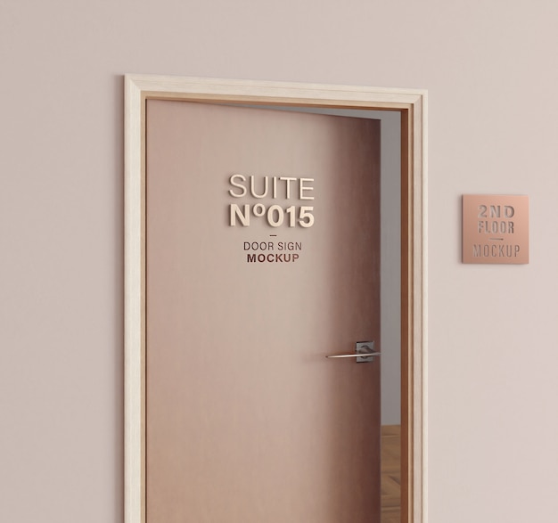 PSD design mock-up per porta in legno