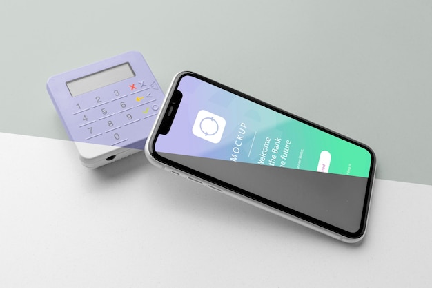 PSD mock-up e-payment with smartphone and payment terminal