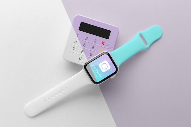 Mock-up di pagamento elettronico con smartwatch