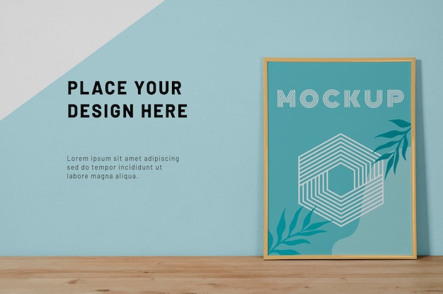 PSD mock up frame on desk