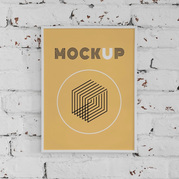 PSD mock-up frame op de muur