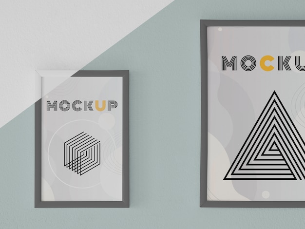 PSD mock-up frame op de muur