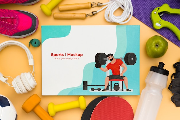 PSD mock-up frame of sport equipment