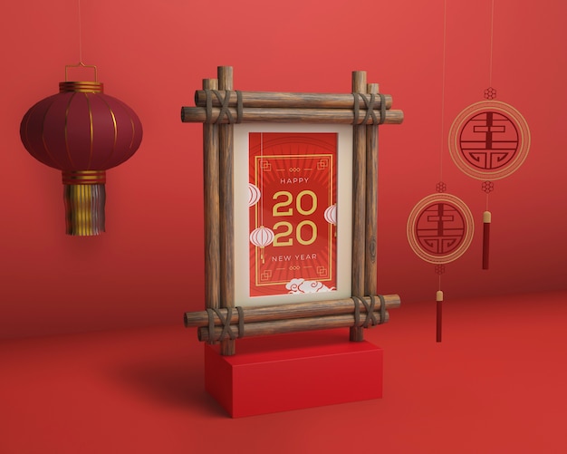 PSD mock-up frame with new year date