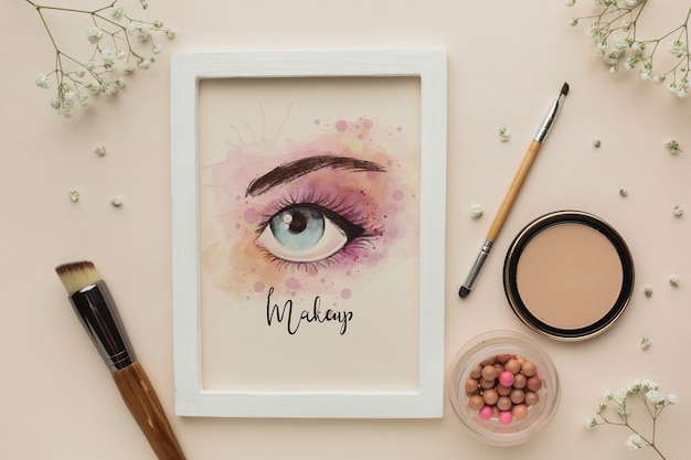 Mock-up glamorous eye makeup theme