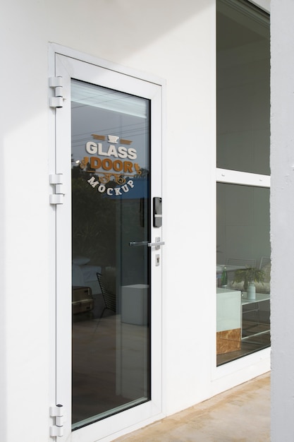 PSD mock-up of glass door leading outdoors