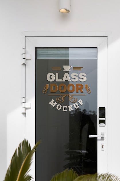 PSD mock-up of glass door leading outdoors