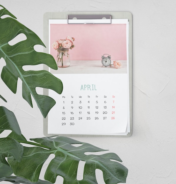 mock up of hand drawn calendar