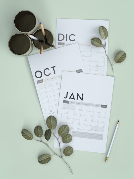mock up of hand drawn calendar