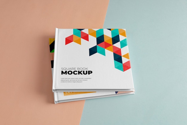 PSD mock-up of hardback square paper book