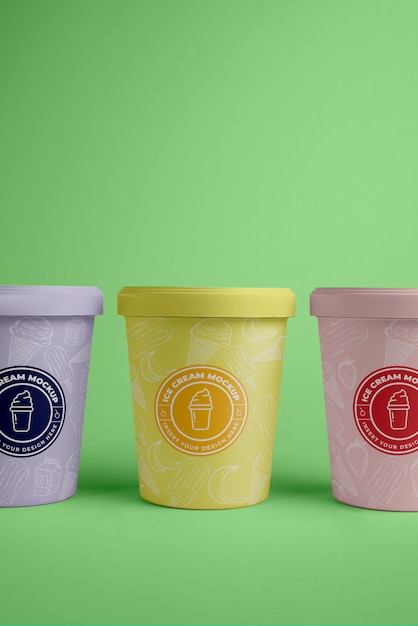 Mock-up of ice cream container cups