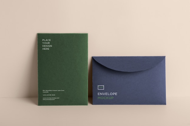 PSD mock-up of isolated paper standing envelope