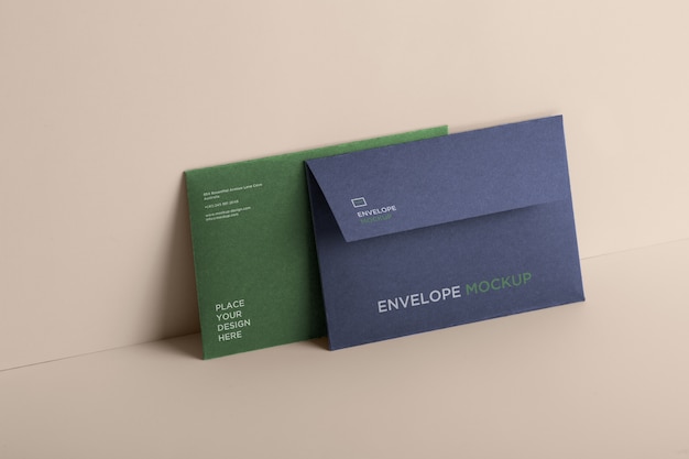 Mock-up of isolated paper standing envelope